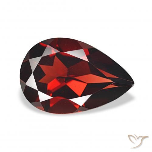 Granada Almandina Vermelho escuro Natural 3.27ct, Formato de pêra, VVS