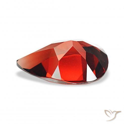 Granada Almandina Vermelho escuro Natural 3.27ct, Formato de pêra, VVS