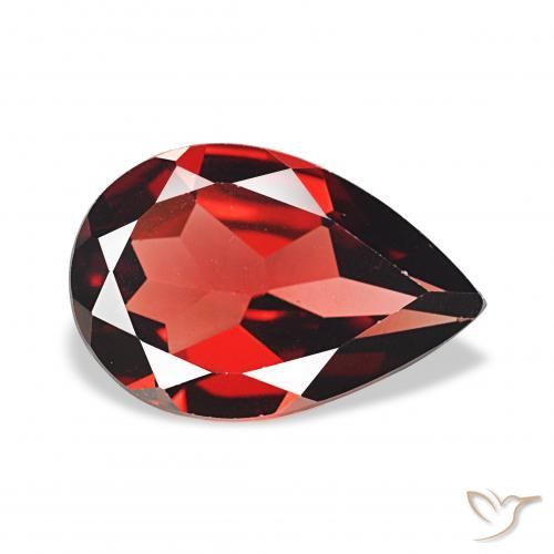 Granada Almandina Vermelho Sangue Profundo Natural 3.01ct, Formato de pêra, VVS