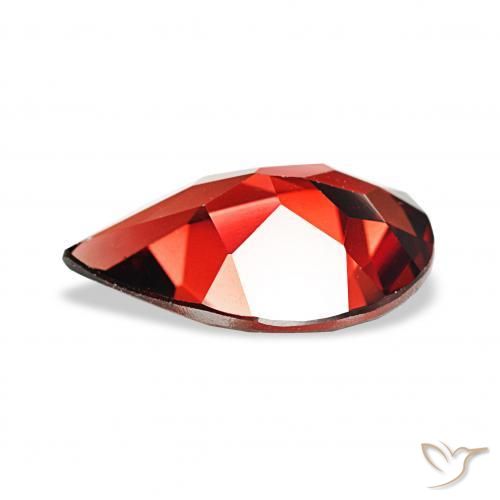 Granada Almandina Vermelho Sangue Profundo Natural 3.01ct, Formato de pêra, VVS