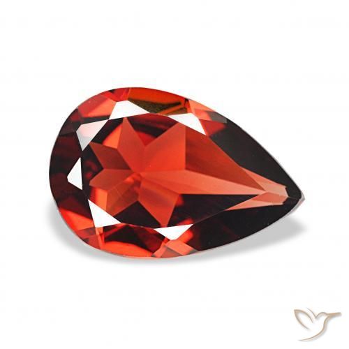 Granada Almandina vermelho médio Natural 3.04ct, Formato de pêra, VVS