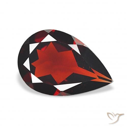 Granada Almandina Vermelho escuro Natural 2.67ct, Formato de pêra, VVS