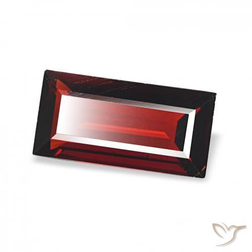 Granada Almandina Vermelho escuro Natural 1.65ct, baguete, VS
