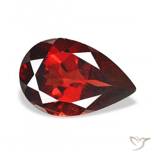 Granada Almandina Vermelho brilhante Natural 3.90ct, Formato de pêra, VS