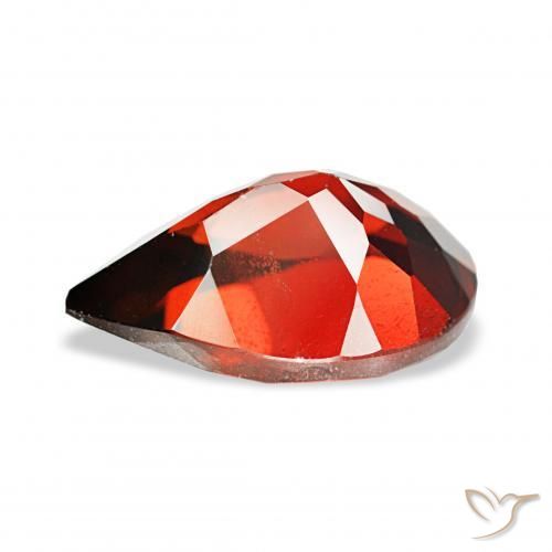 Granada Almandina Vermelho brilhante Natural 3.90ct, Formato de pêra, VS