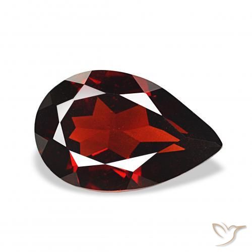 Granada Almandina Vermelho escuro Natural 2.93ct, Formato de pêra, VS
