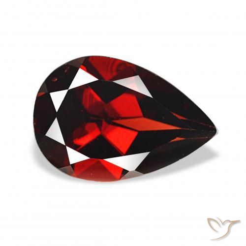 Granada Almandina Vermelho escuro Natural 3.58ct, Formato de pêra, VS