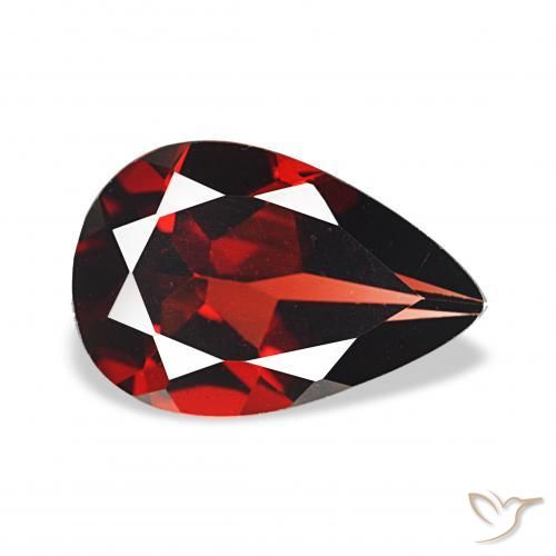 Granada Almandina Vermelho escuro Natural 3.13ct, Formato de pêra, VVS-VS