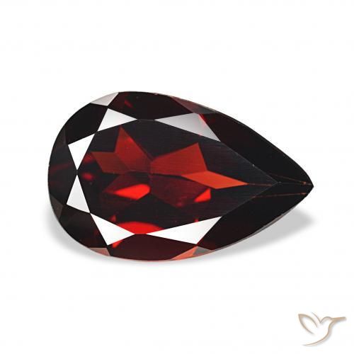 Granada Almandina Vermelho escuro Natural 3.05ct, Formato de pêra, VVS-VS