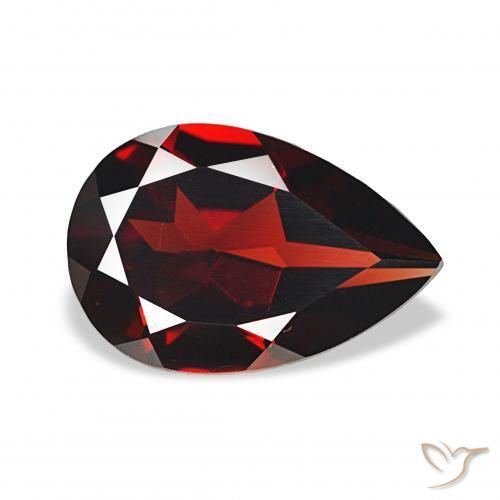 Granada Almandina Vermelho escuro Natural 3.30ct, Formato de pêra, VVS-VS
