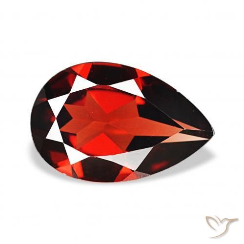 Granada Almandina Vermelho escuro Natural 2.90ct, Formato de pêra, VVS-VS