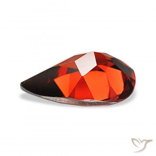 Granada Almandina Vermelho escuro Natural 3.17ct, Formato de pêra, VVS-VS