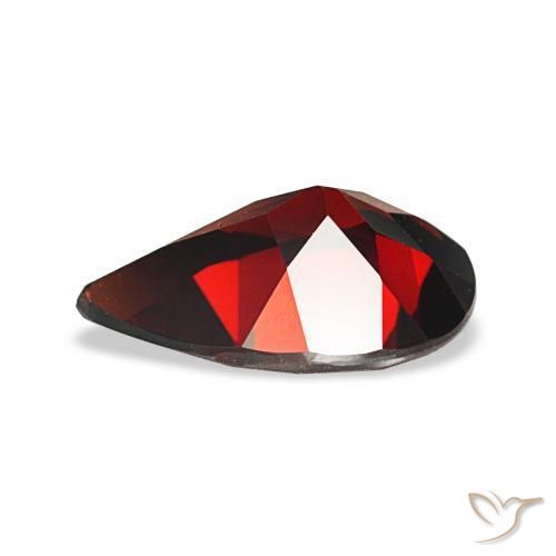 Granada Almandina Vermelho escuro Natural 3.20ct, Formato de pêra, VVS-VS