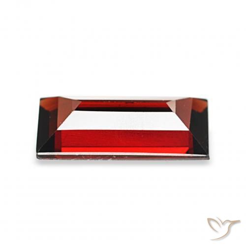 Granada Almandina vermelho médio Natural 1.68ct, baguete, VVS-VS