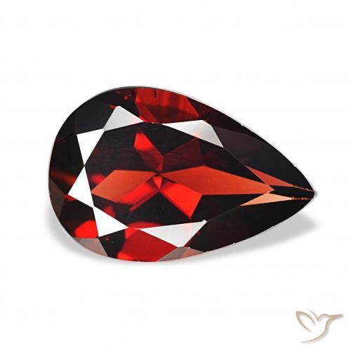 Granada Almandina Vermelho escuro Natural 3.48ct, Formato de pêra, VS