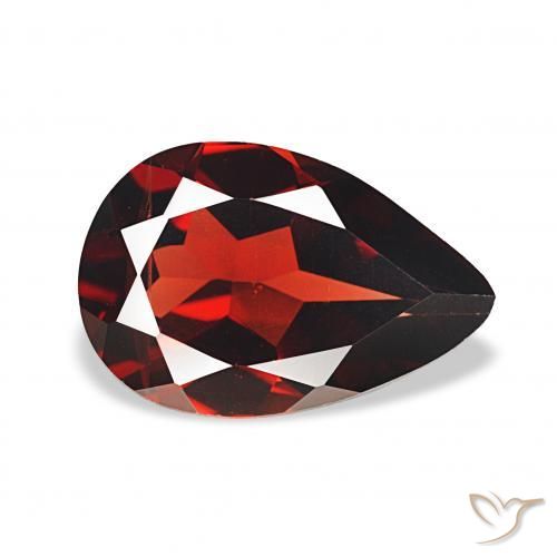 Granada Almandina Vermelho escuro Natural 3.04ct, Formato de pêra, VVS-VS
