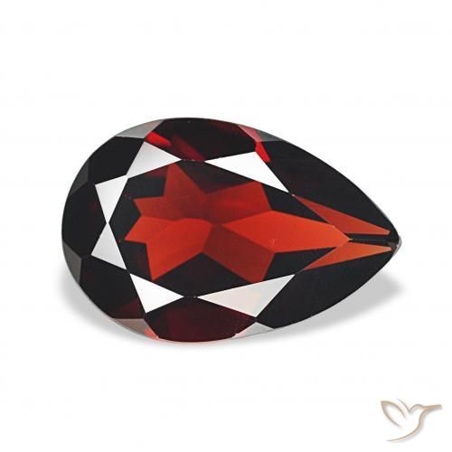 Granada Almandina Vermelho escuro Natural 3.22ct, Formato de pêra, VVS-VS
