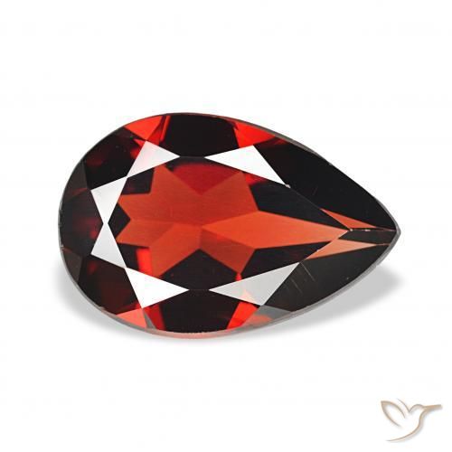 Granada Almandina Vermelho escuro Natural 3.17ct, Formato de pêra, VVS-VS