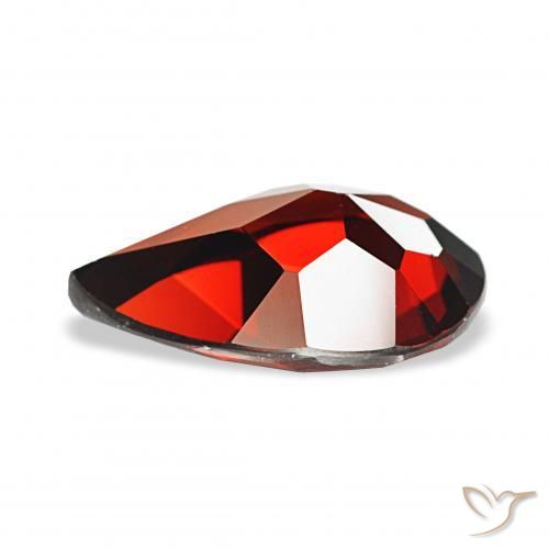 Granada Almandina vermelho médio Natural 3.16ct, Formato de pêra, VVS-VS