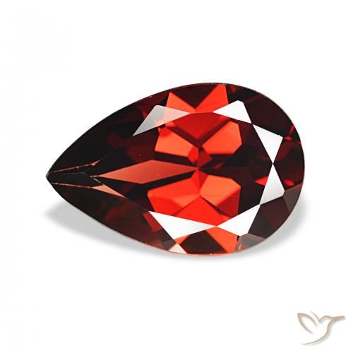 3.43ct Vermelho escuro Granada Almandina, Formato de pêra, VS