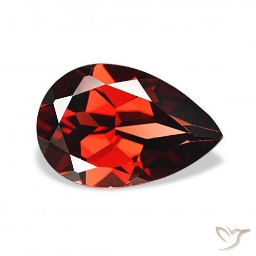 Granada Almandina Vermelho escuro Natural 3.43ct, Formato de pêra, VS
