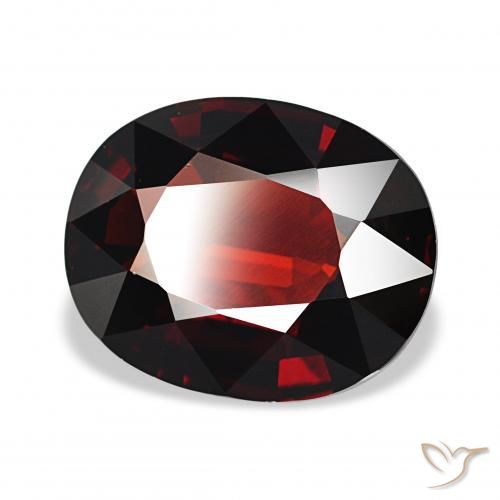 Granada Almandina Vermelho escuro Natural 5.55ct, oval, VVS-VS