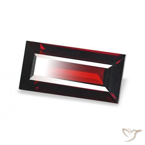 Granada Almandina Vermelho escuro Natural 1.67ct, baguete, VVS