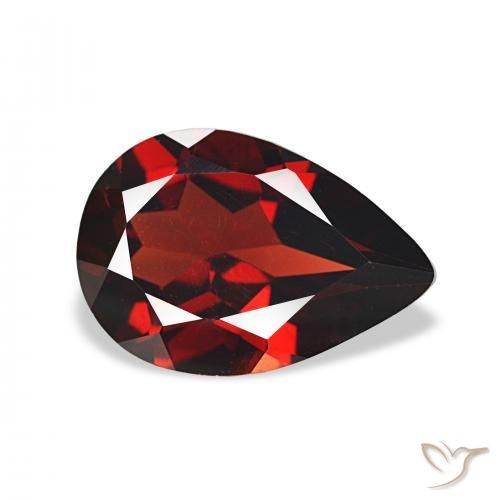 Granada Almandina Vermelho escuro Natural 3.31ct, Formato de pêra, VVS