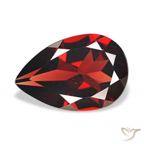 3.27ct Vermelho escuro Granada Almandina, Formato de pêra, VVS-VS