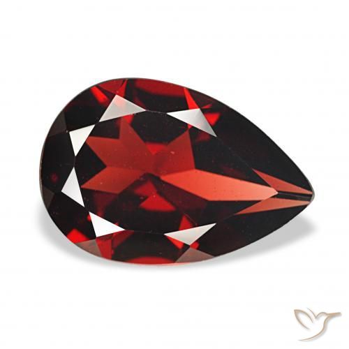 Granada Almandina Vermelho escuro Natural 3.27ct, Formato de pêra, VVS-VS