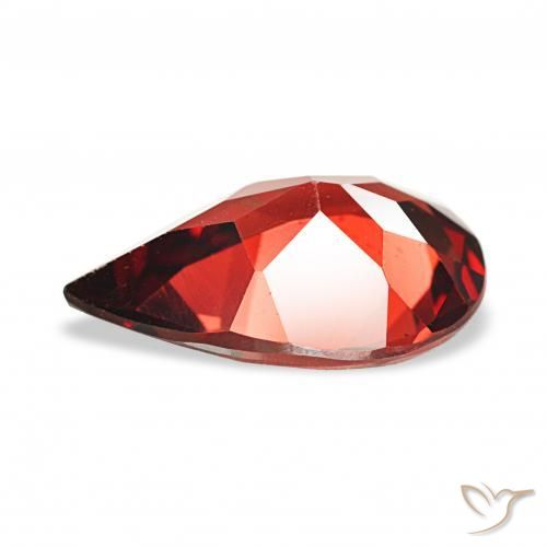 Granada Almandina Vermelho Sangue Profundo Natural 2.93ct, Formato de pêra, VVS-VS