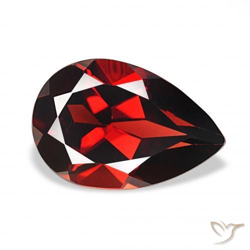 Granada Almandina Vermelho escuro Natural 3.43ct, Formato de pêra, VVS-VS