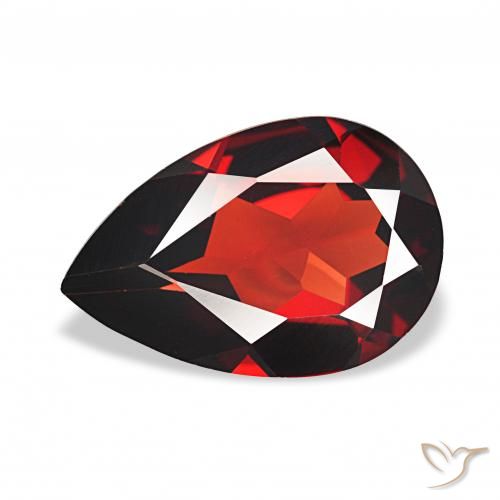 Granada Almandina Vermelho escuro Natural 2.83ct, Formato de pêra, VVS-VS