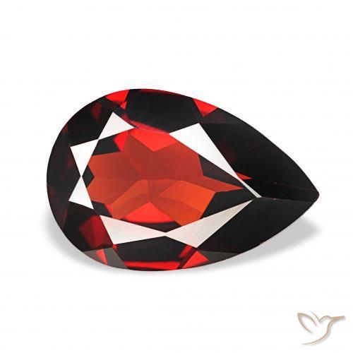 Granada Almandina Vermelho escuro Natural 2.83ct, Formato de pêra, VVS-VS