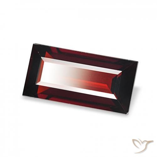 Granada Almandina vermelho escuro Natural 1.85ct, baguete, VVS