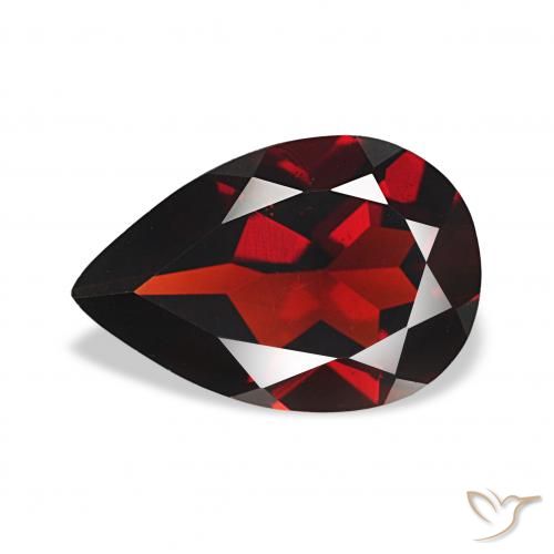 3.14ct Vermelho escuro Granada Almandina, Formato de pêra, VVS