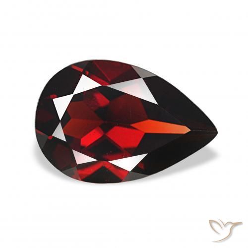 Granada Almandina Vermelho escuro Natural 3.14ct, Formato de pêra, VVS