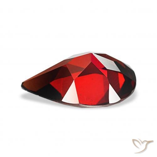 Granada Almandina Vermelho escuro Natural 3.14ct, Formato de pêra, VVS
