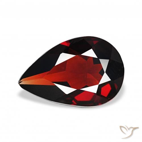 Granada Almandina Vermelho escuro Natural 2.38ct, Formato de pêra, VVS