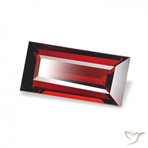 Granada Almandina Vermelho Sangue Profundo Natural 1.61ct, baguete, VVS