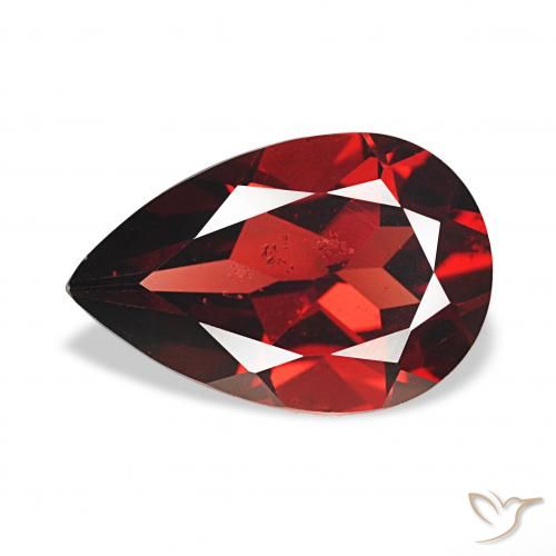 Granada Almandina Vermelho escuro Natural 3.53ct, Formato de pêra, VS