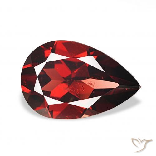 Granada Almandina Vermelho escuro Natural 3.53ct, Formato de pêra, VS