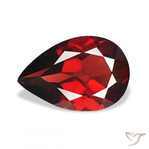 3.25ct Vermelho Sangue Profundo Granada Almandina, Formato de pêra, VS