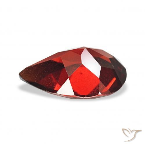 Granada Almandina Vermelho Sangue Profundo Natural 3.25ct, Formato de pêra, VS