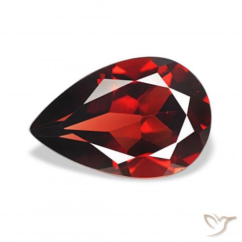 3.38ct Vermelho escuro Granada Almandina, Formato de pêra, VVS