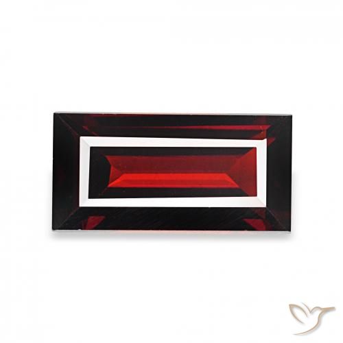 Granada Almandina Vermelho escuro Natural 1.76ct, baguete, VVS