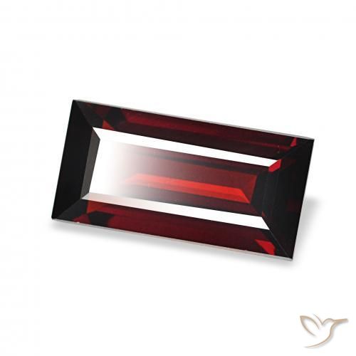 Granada Almandina Vermelho escuro Natural 1.76ct, baguete, VVS