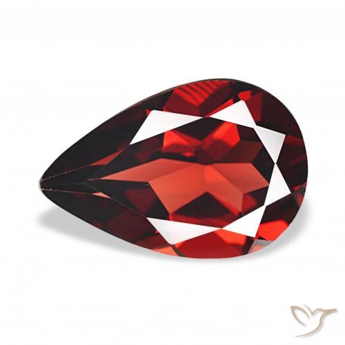 Granada Almandina Vermelho escuro Natural 3.23ct, Formato de pêra, VVS