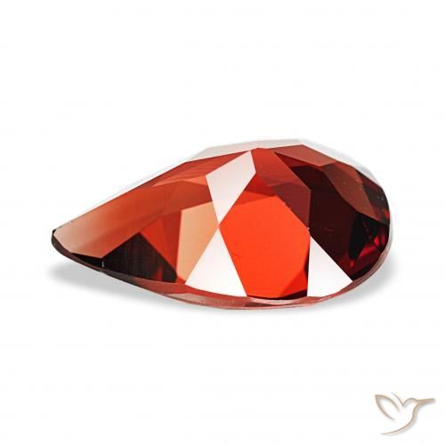 Granada Almandina Vermelho escuro Natural 3.23ct, Formato de pêra, VVS