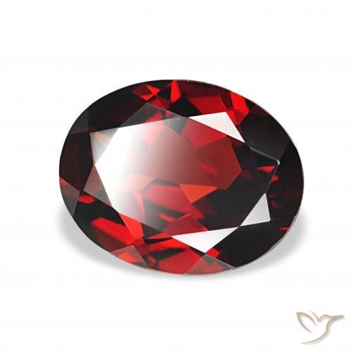 Granada Almandina Vermelho escuro Natural 3.00ct, oval, VVS